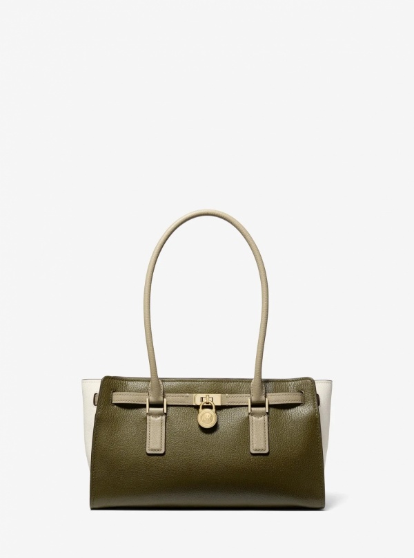 Michael Kors Hamilton Moderne Small Color-Blocked Leather Satchel