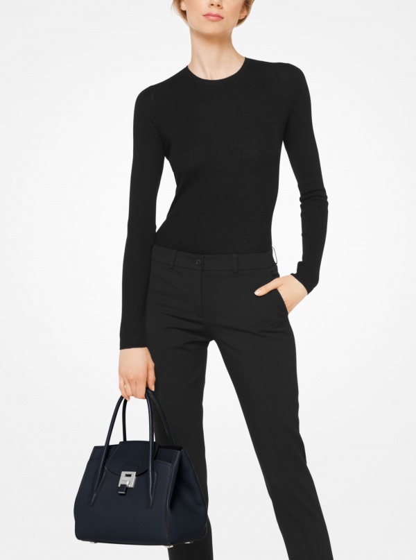 Michael Kors Collection Bancroft Medium Calf Leather Satchel