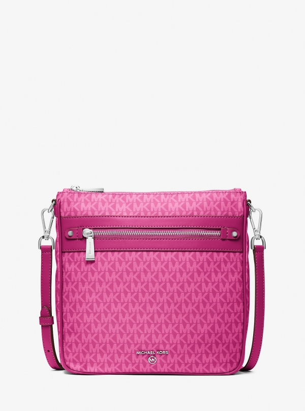 MICHAEL Michael Kors Jet Set Large Logo Print Woven Crossbody Bag