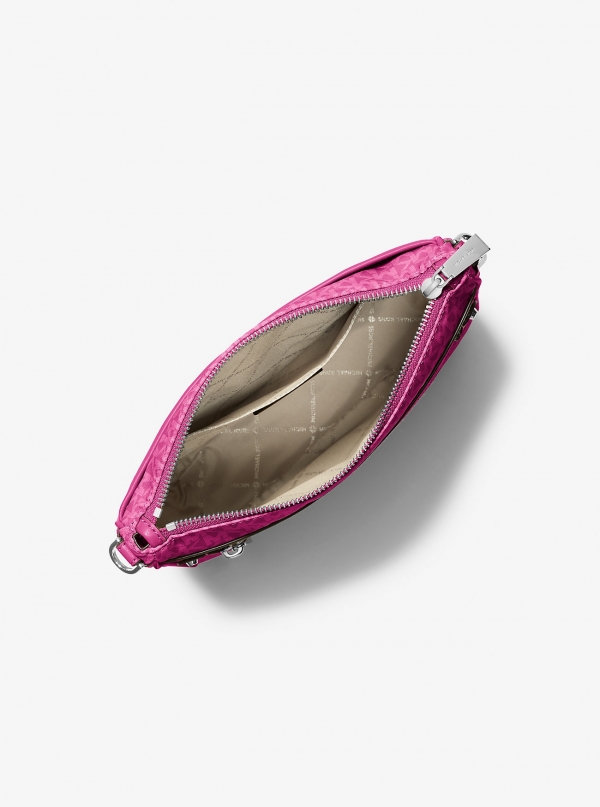 MICHAEL Michael Kors Jet Set Large Logo Print Woven Crossbody Bag