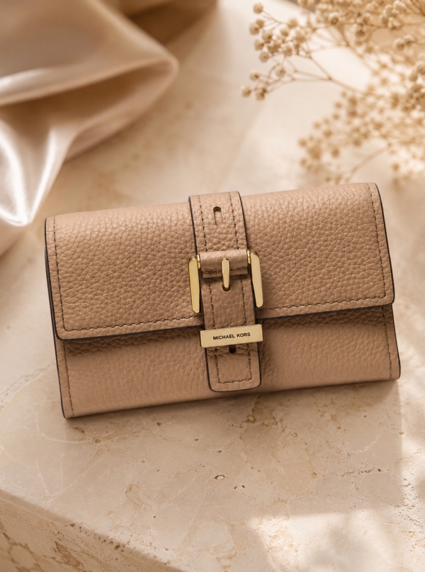 MICHAEL Michael Kors Nolita Medium Pebbled Leather Tri-Fold Wallet
