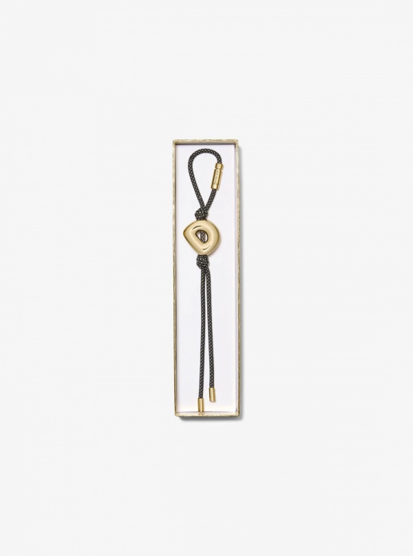 Michael Kors Initial Gold-Tone and Speckled Cord Bag Charm
