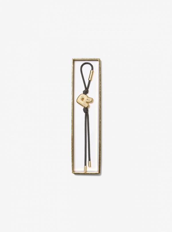 Michael Kors Initial Gold-Tone and Speckled Cord Bag Charm