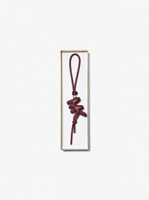 Michael Kors Puffy Logo Leather Bag Charm
