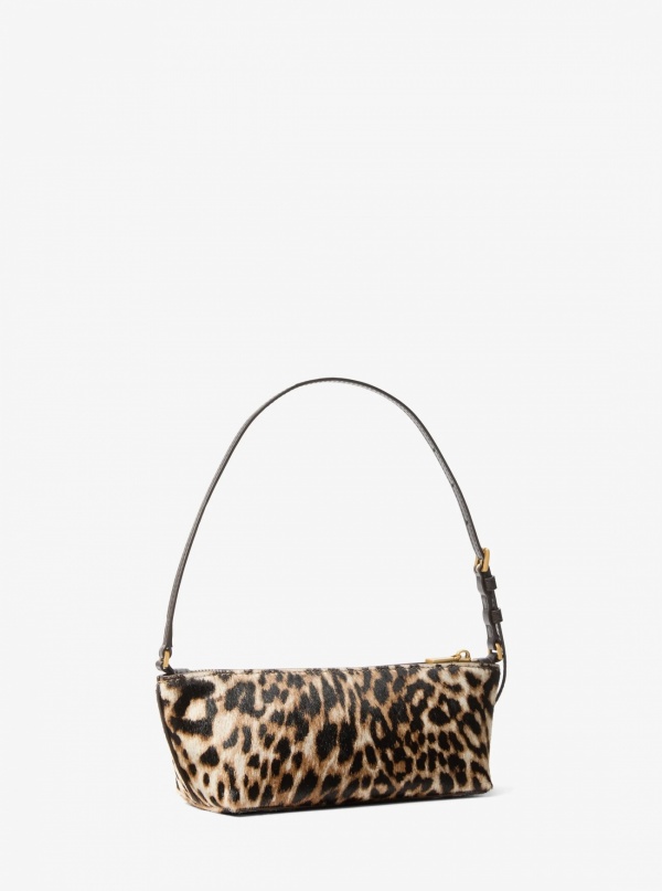 Michael Kors Laila Small Leopard Print Calf Hair Pochette
