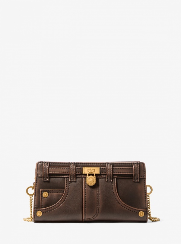 Michael Kors Hamilton Moderne Extra-Small Burnished Leather Convertible Crossbody Bag