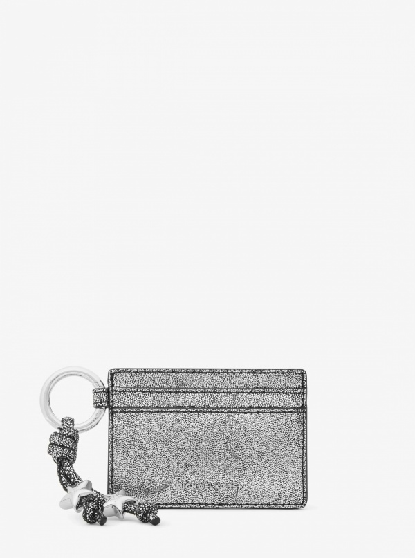 Michael Kors Jet Set Metallic Leather Card Case With Charms