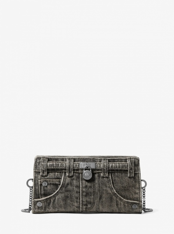 Michael Kors Hamilton Moderne Extra-Small Washed Denim Convertible Crossbody Bag