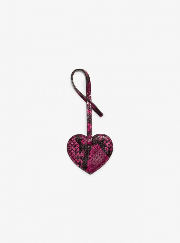 MICHAEL Michael Kors Large Heart Embossed-Leather Keychain