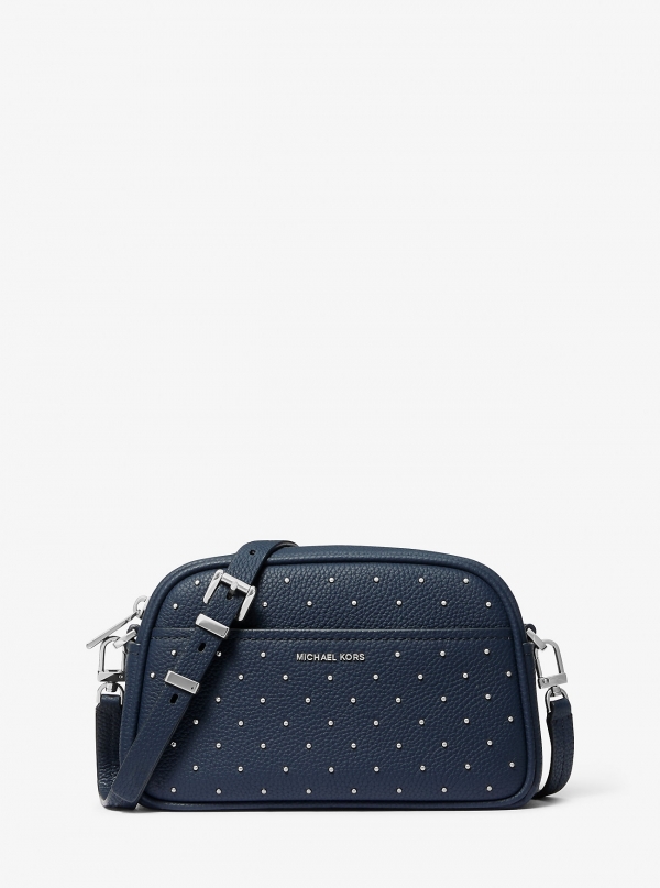 MICHAEL Michael Kors Jet Set Small Studded Pebbled Leather Camera Crossbody Bag
