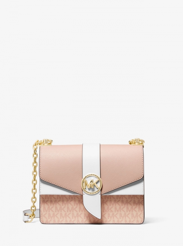 MICHAEL Michael Kors Greenwich Small Color-Block Logo and Saffiano Leather Crossbody Bag