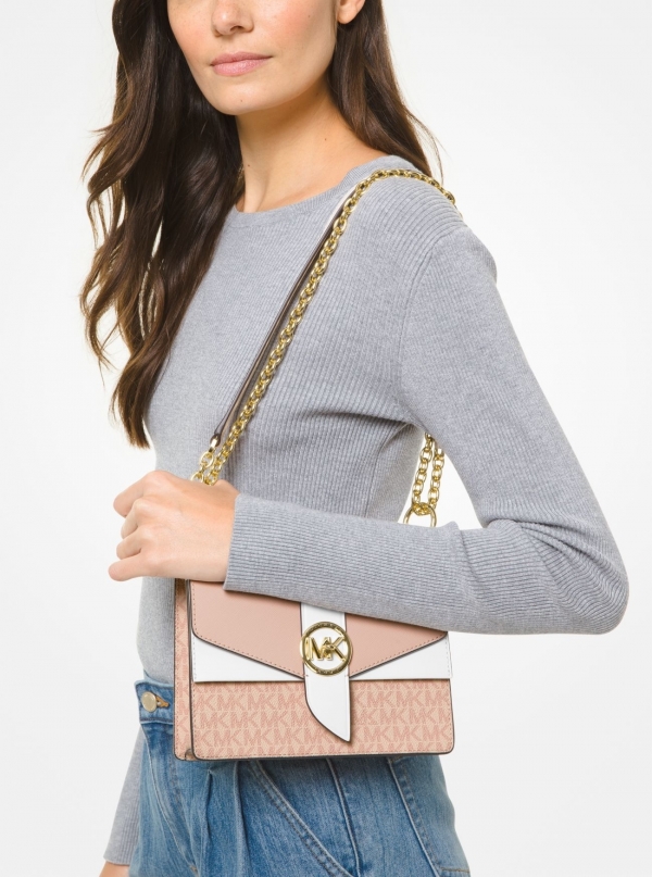 MICHAEL Michael Kors Greenwich Small Color-Block Logo and Saffiano Leather Crossbody Bag