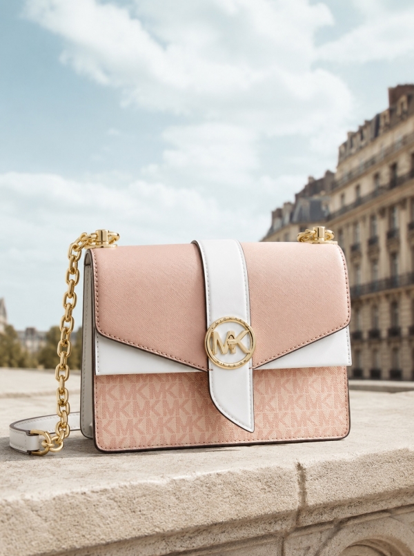 MICHAEL Michael Kors Greenwich Small Color-Block Logo and Saffiano Leather Crossbody Bag