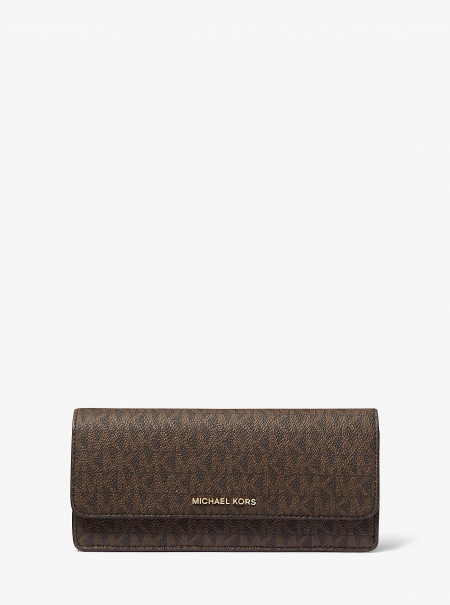 Michael Kors Jet Set Large Signature Logo Snap-Front Wallet