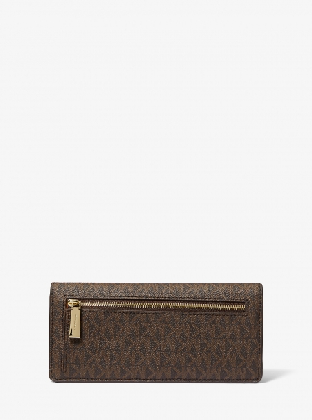 Michael Kors Jet Set Large Signature Logo Snap-Front Wallet