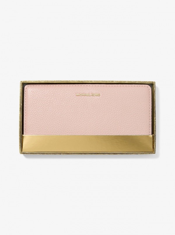 Michael Kors Bryant Large Pebbled Leather Snap-Front Wallet