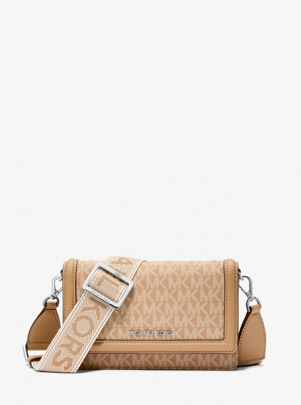 MICHAEL Michael Kors Jet Set Small Signature Logo Print Woven Smartphone Crossbody Bag