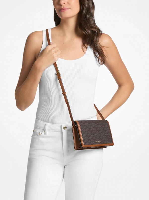 Michael Kors Marlowe Medium Signature Logo Crossbody Bag