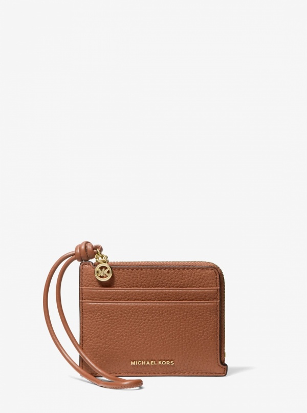 Michael Kors Jet Set Small Pebbled Leather Card Case Wristlet