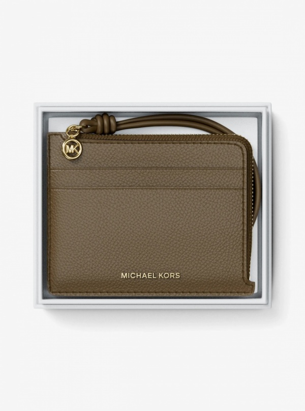 Michael Kors Jet Set Small Pebbled Leather Card Case Wristlet