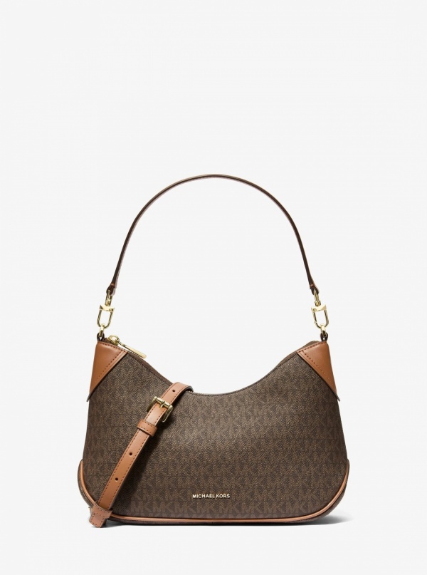 Michael Kors Jet Set Medium Signature Logo Convertible Crossbody Bag