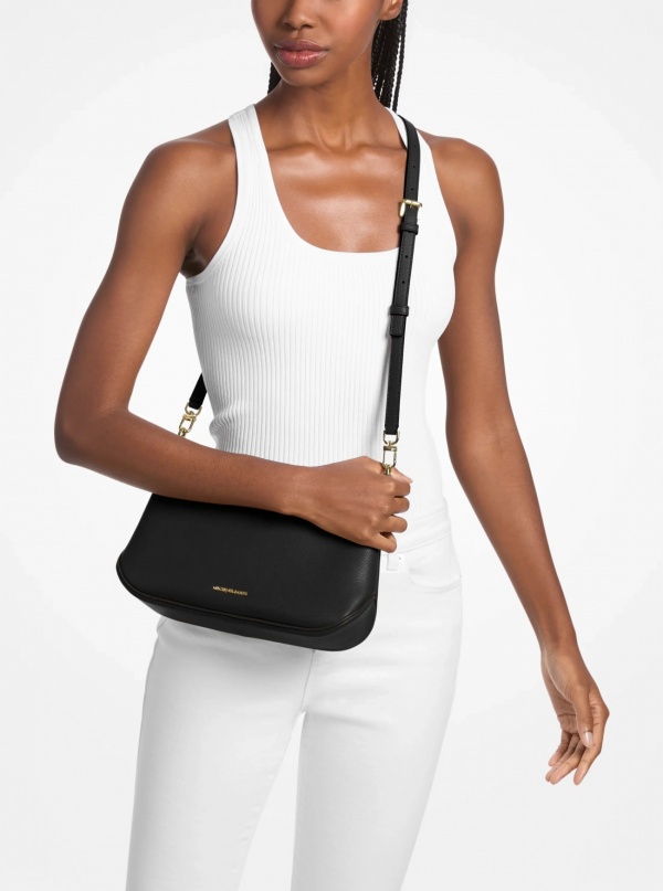 Michael Kors Jet Set Medium Leather Convertible Crossbody Bag