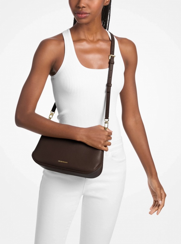 Michael Kors Jet Set Medium Leather Convertible Crossbody Bag