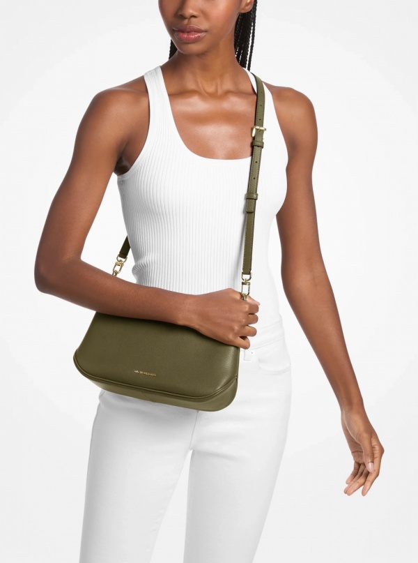 Michael Kors Jet Set Medium Leather Convertible Crossbody Bag