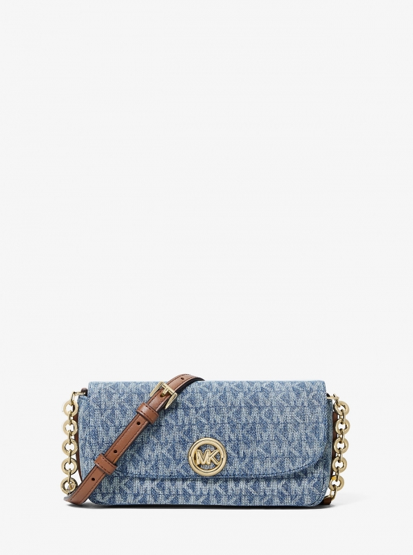 MICHAEL Michael Kors Nolita Small Logo Jacquard Denim Crossbody Bag