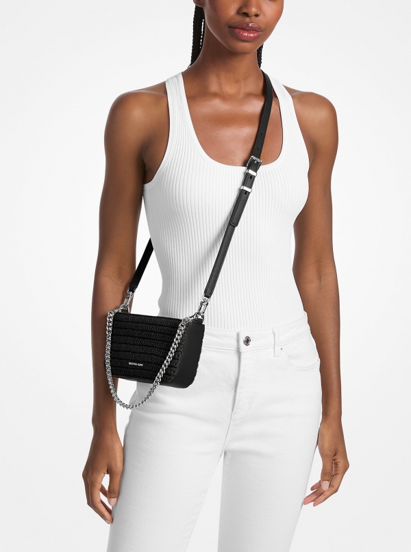 MICHAEL Michael Kors Bryant Small Crocheted Convertible Crossbody Pochette