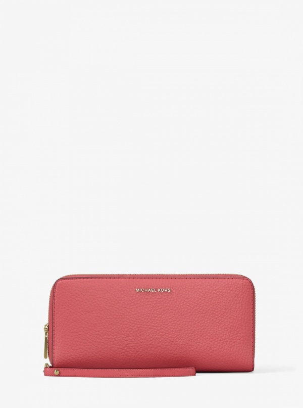Michael Kors Jet Set Travel Large Pebbled Leather Continental Wallet