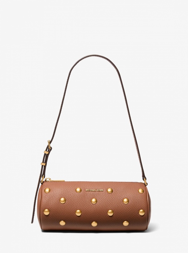 Michael Kors Izzy Small Studded Pebbled Leather Barrel Pochette