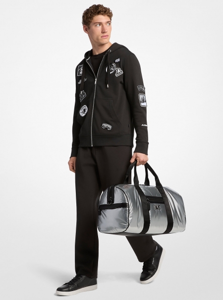 Michael Kors Mens Brooklyn Medium Metallic Puffy Duffel Bag
