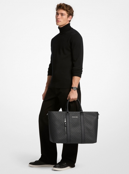 Michael Kors Mens Hudson Signature Logo Tote Bag