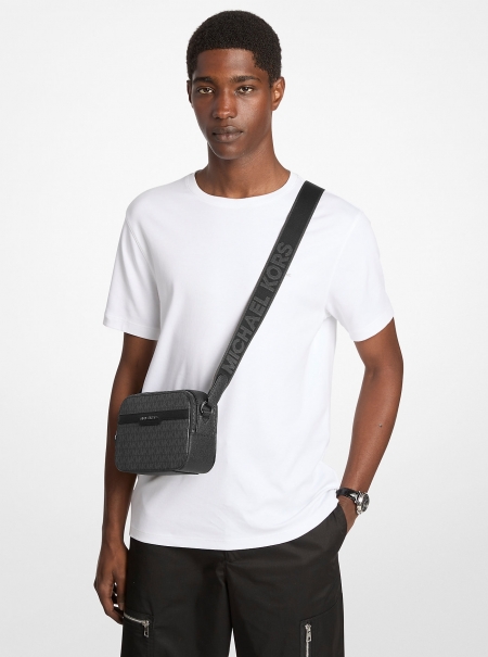 Michael Kors Mens Hudson Signature Logo Camera Crossbody Bag