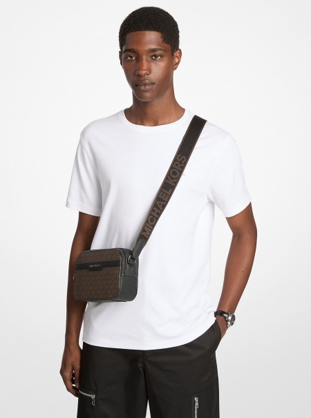 Michael Kors Mens Hudson Signature Logo Camera Crossbody Bag