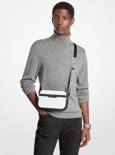 Michael Kors Mens Hudson Signature Logo Camera Crossbody Bag