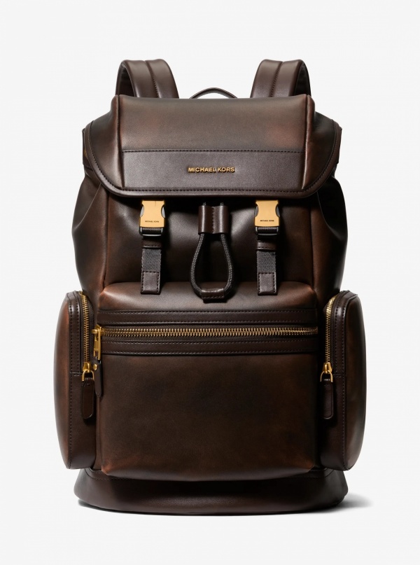 Michael Kors Mens Hudson Burnished Leather Backpack