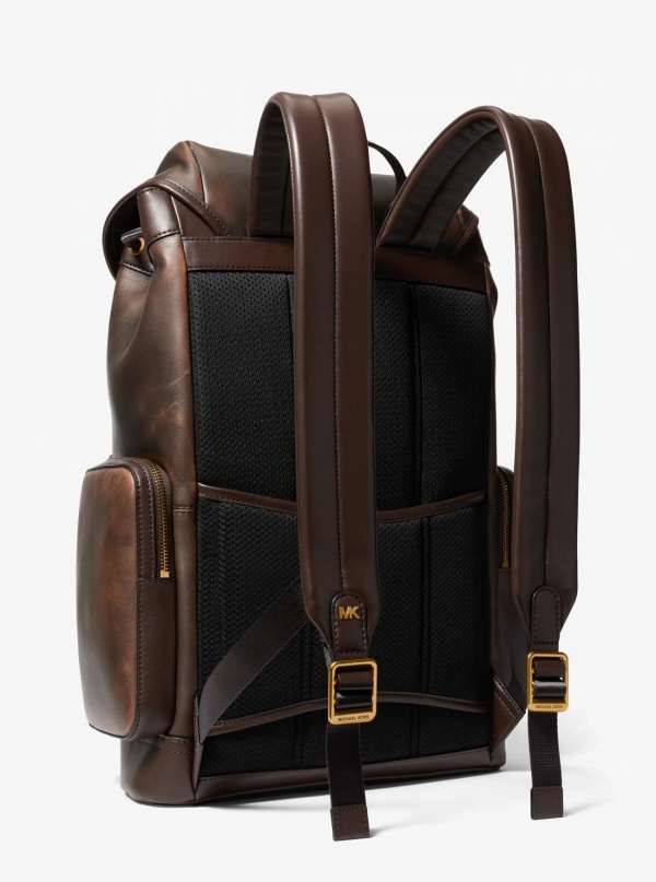 Michael Kors Mens Hudson Burnished Leather Backpack
