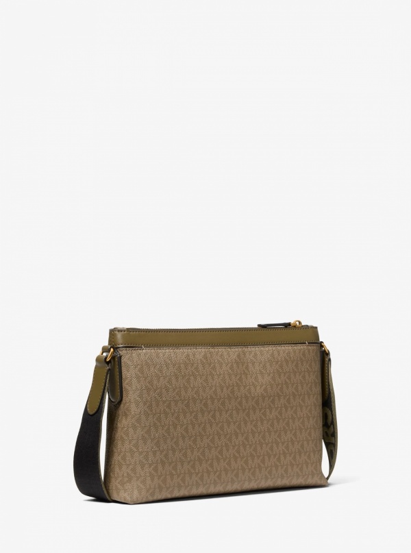Michael Kors Mens Hudson Signature Logo Messenger Bag
