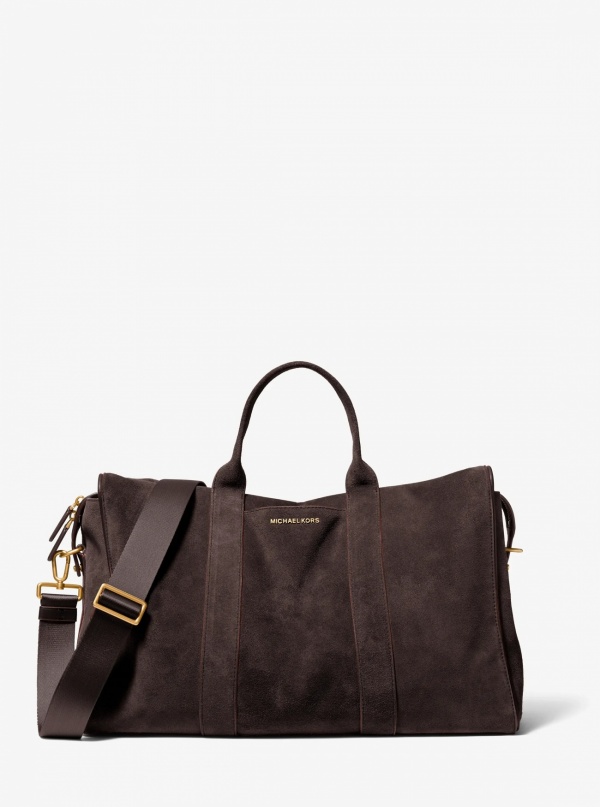 Michael Kors Mens Nicholas Medium Suede Slouch Duffel Bag