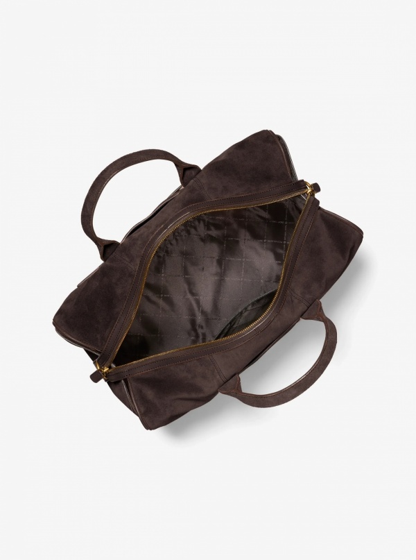 Michael Kors Mens Nicholas Medium Suede Slouch Duffel Bag