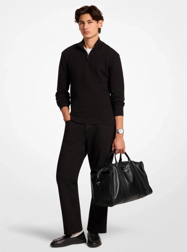Michael Kors Mens Nicholas Medium Leather Slouch Duffel Bag