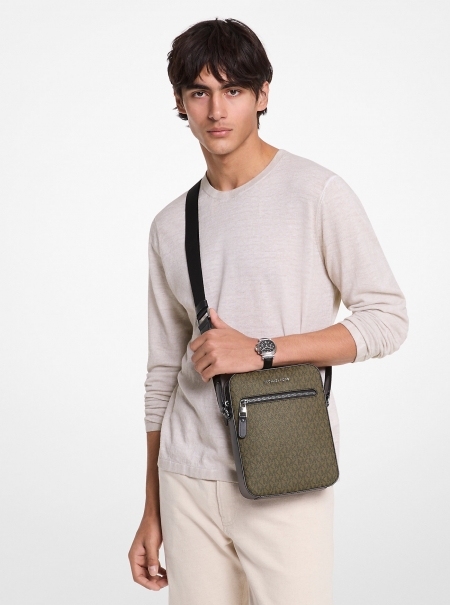 Michael Kors Mens Varick Logo Flight Bag
