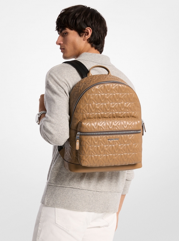 Michael Kors Mens Hudson Medium Logo Embossed Dome Backpack