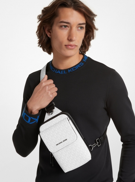 Michael Kors Mens Hudson Signature Logo Sling Pack