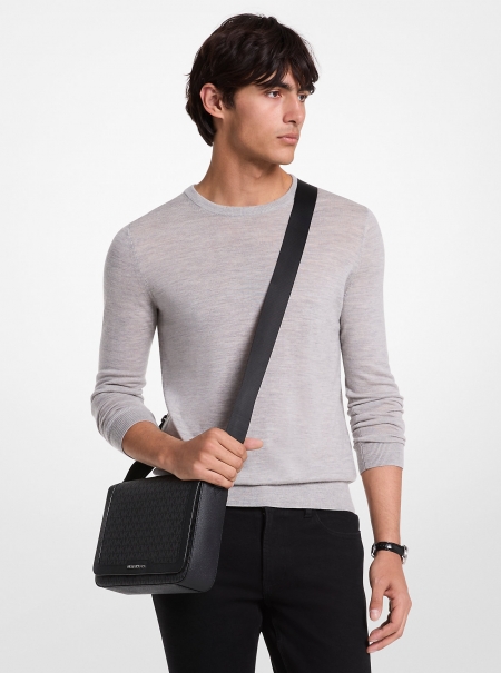 Michael Kors Mens Hudson Signature Logo Crossbody Bag