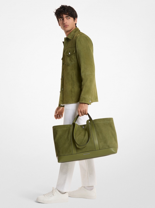 Michael Kors Mens Whitley Medium Nubuck Tote Bag