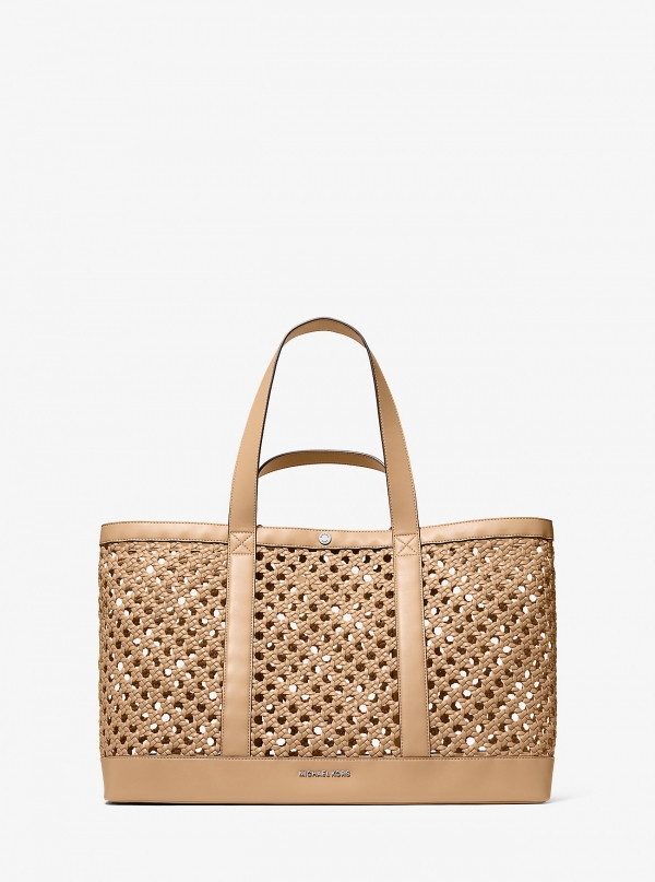 Michael Kors Mens Whitley Medium Hand-Woven Tote Bag