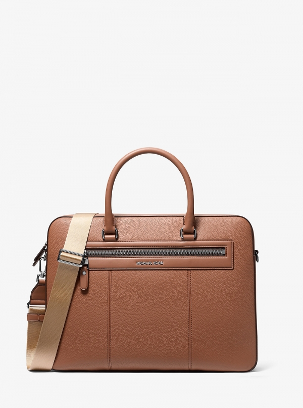 Michael Kors Mens Jet Set Pebbled Leather Briefcase